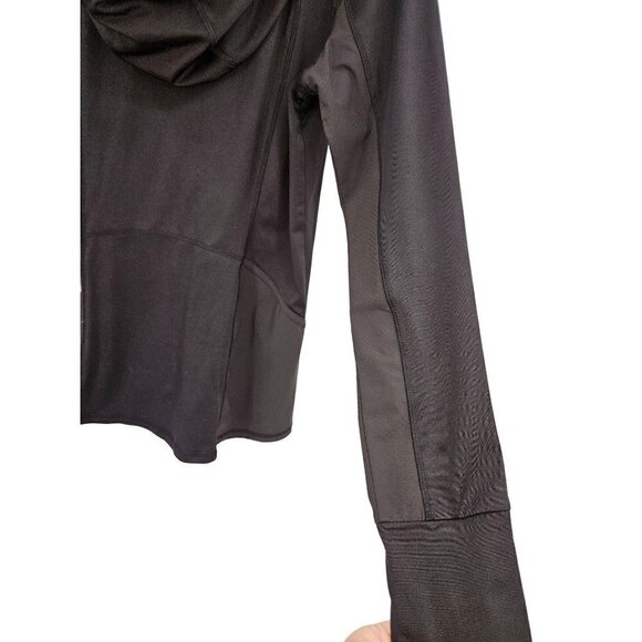 Athleta Womens Pullover Hoodie Sweatshirt Kangaroo Zip Pocket Medium 8 10 Black - Picture 15 of 16